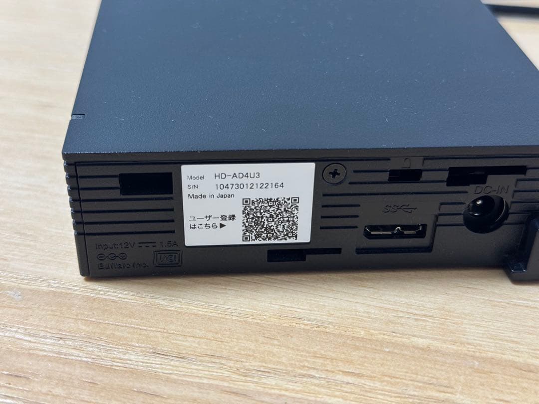 BUFFALO 外付けハードディスク 4TB HD-AD4U3