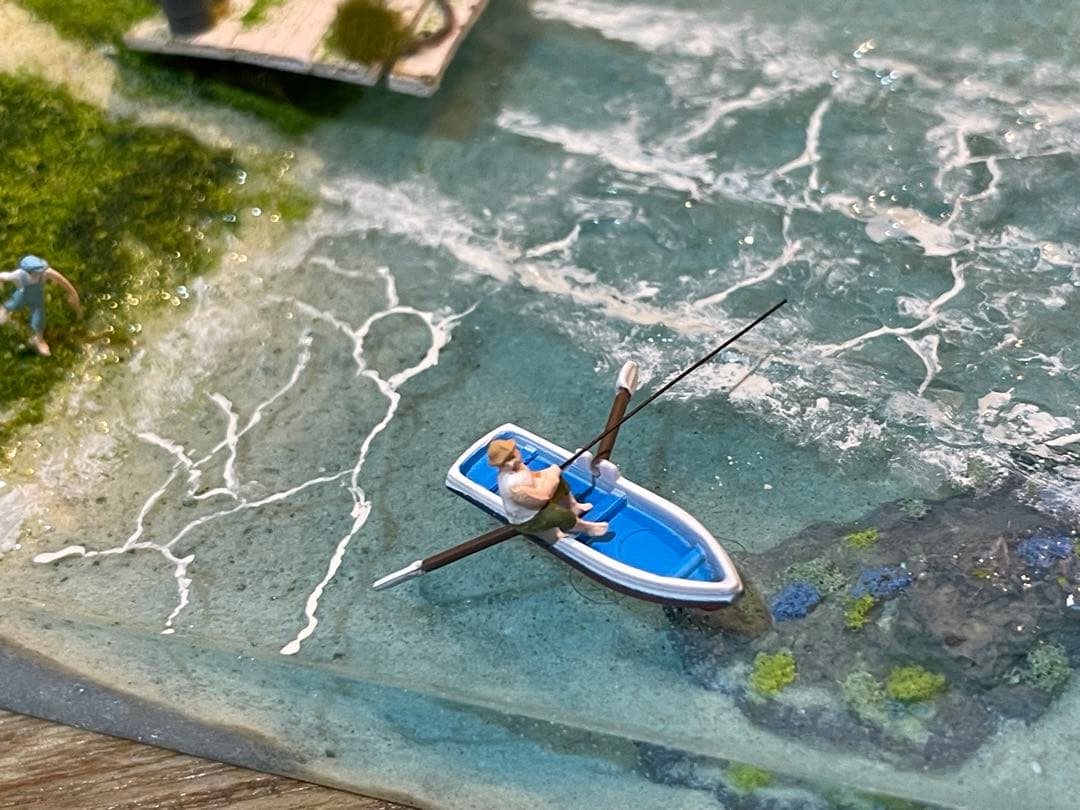 基地から飛び立つ二式戦闘機　レジン　ジオラマ