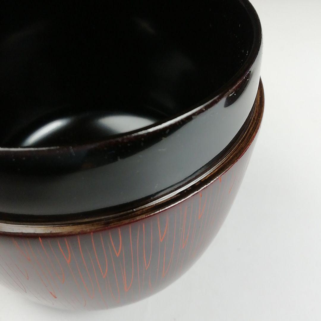 Ｔ８３３　棗　『朱菊彫り』『中棗』『関翠雲 作』　共箱　茶道具