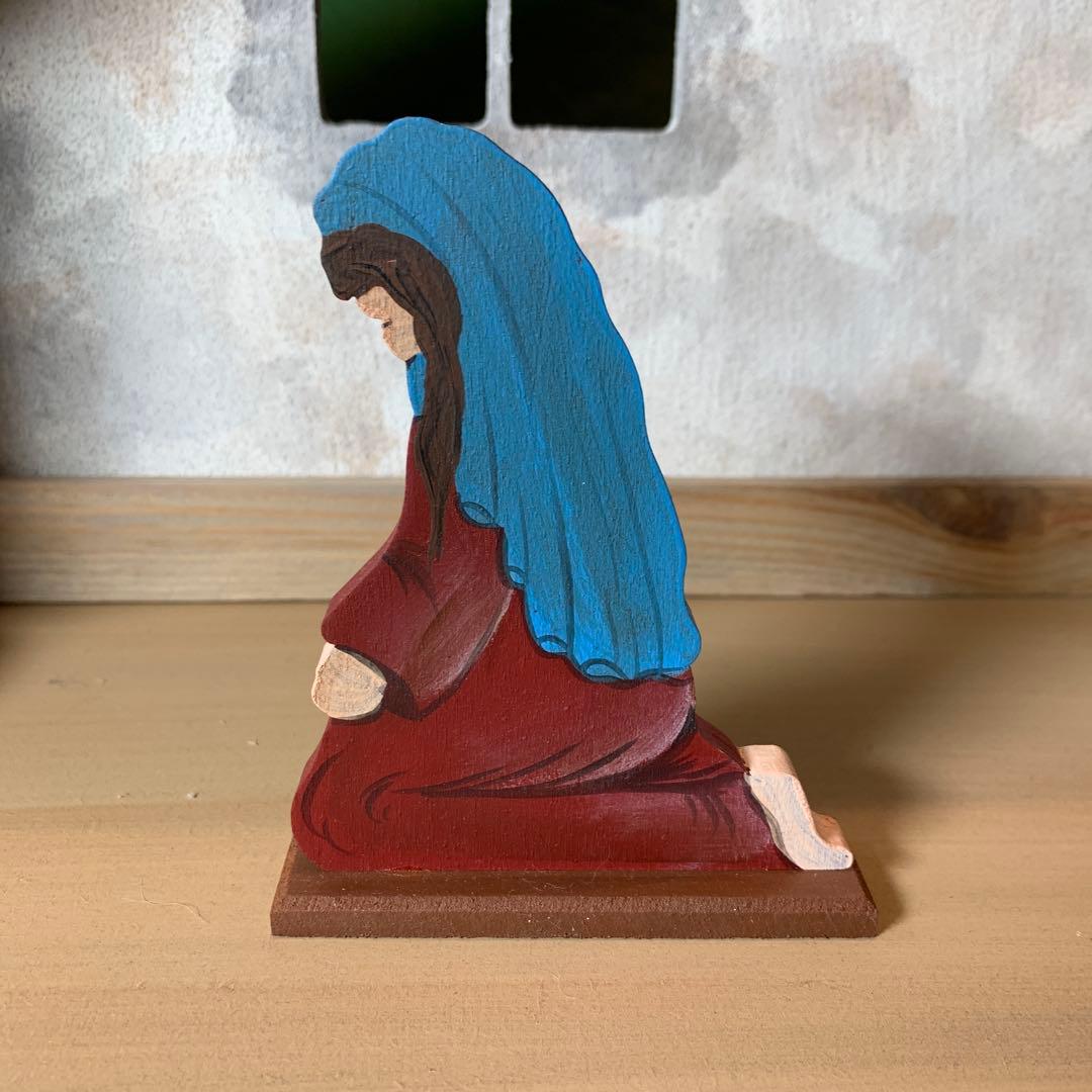 ドイツ製　木製人形　レアな大型のビンテージの手書きの￼可愛いクリッペ人形セット！