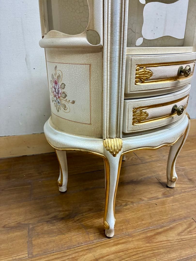 管386☆イタリア製☆ロココ調☆姫系☆ヒビ加工☆サイドテーブル☆コンソール