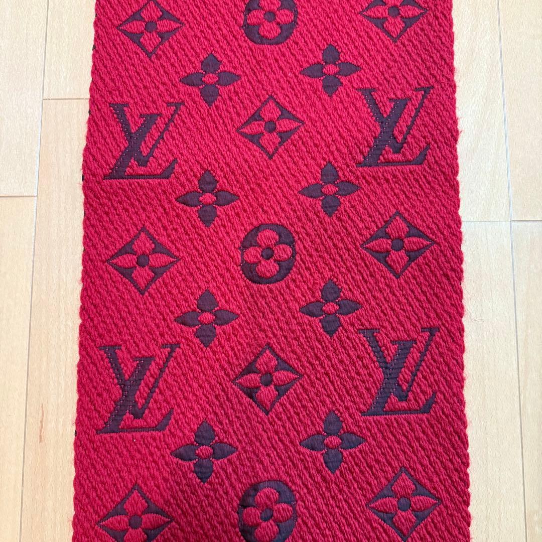 LOUIS VUITTON ルイヴィトン マフラー 赤 ロゴ