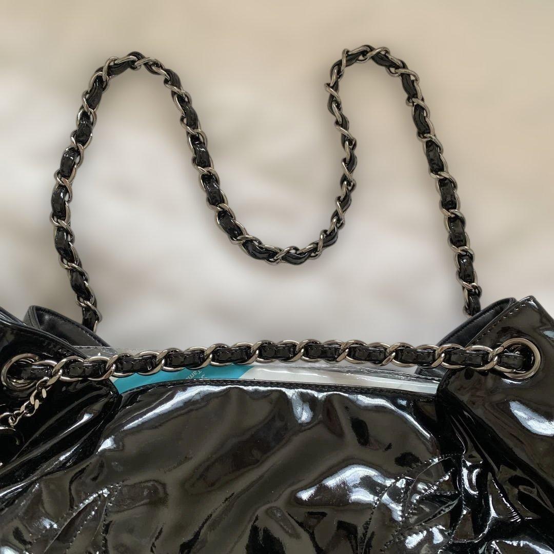 Y*A様 CHANEL 廃盤シャネルフラワーエナメルブラック ハンドバッグ