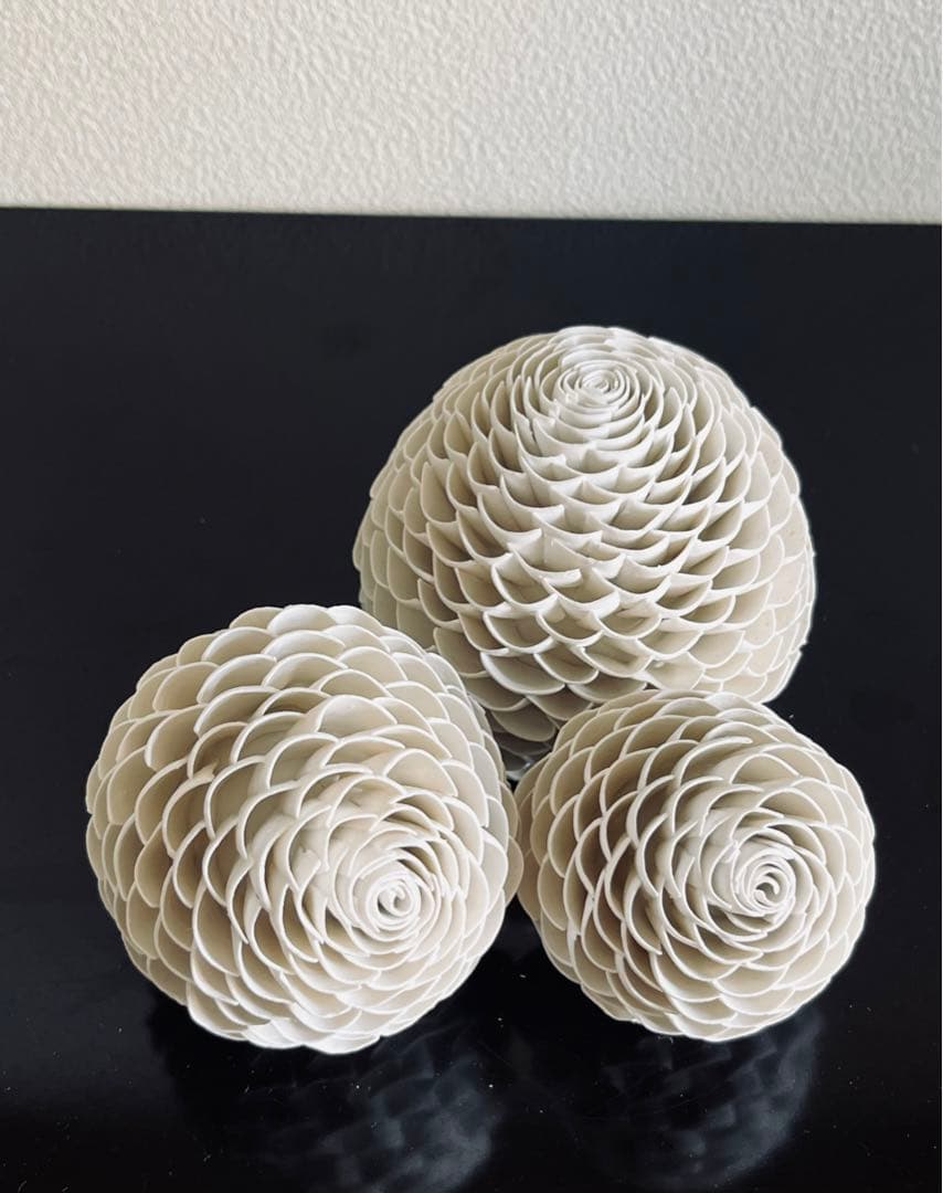 山元規子　オブジェ　陶ー卵殻ー　　（L）見立て　茶室飾　茶道　インテリア　アート