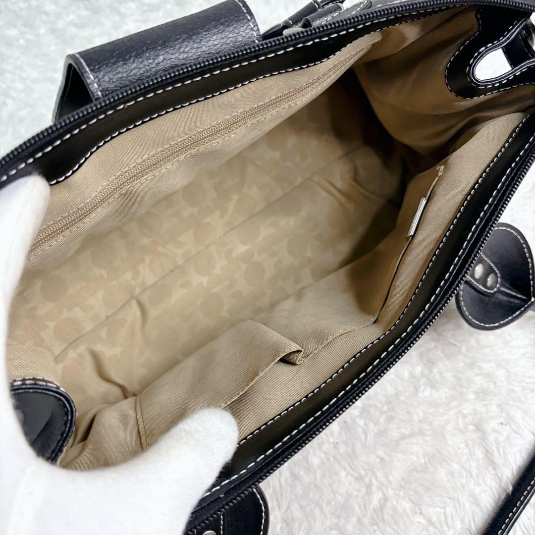 未使用級 濱野 HAMANO 本革 ハンドバッグ 黒 日本製 上品