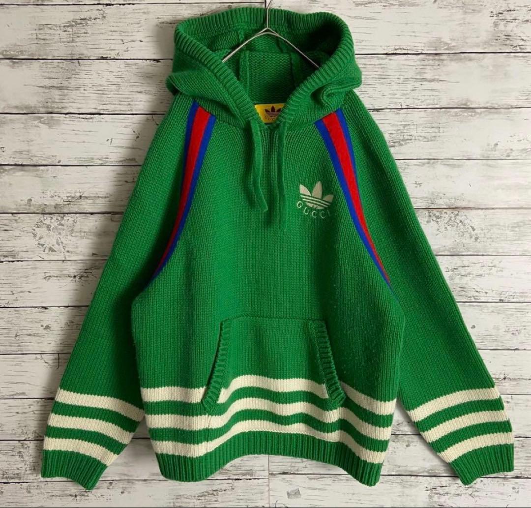 【美品】 グッチ × アディダス ニットパーカー 即完売