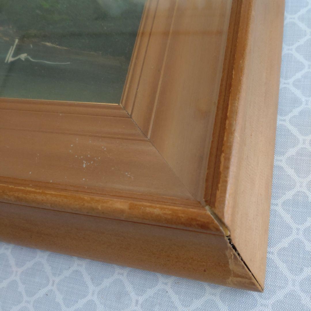 大きめ油絵　油彩画　美しい風景画　作者不明　額縁入り