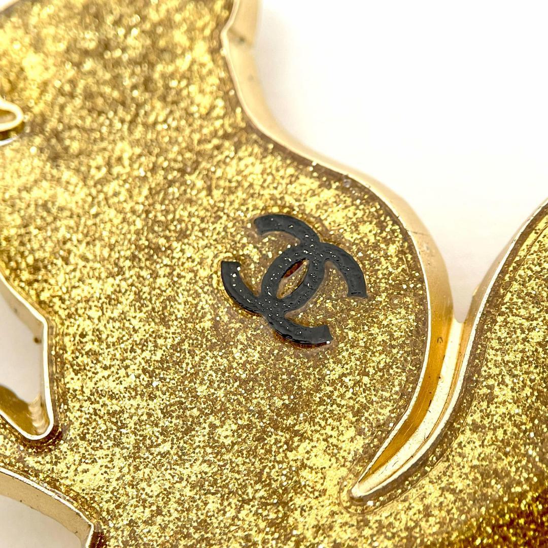 訳あり シャネル ココマーク ブローチ リス エナメル GP ゴールド 05A