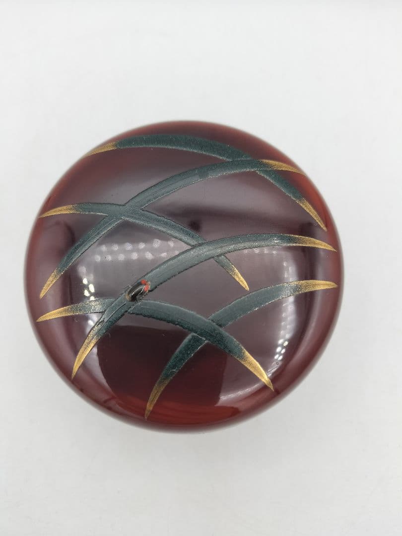 b893【新品・未使用】平棗 溜塗　蛍 前田清峰 木箱 茶道具