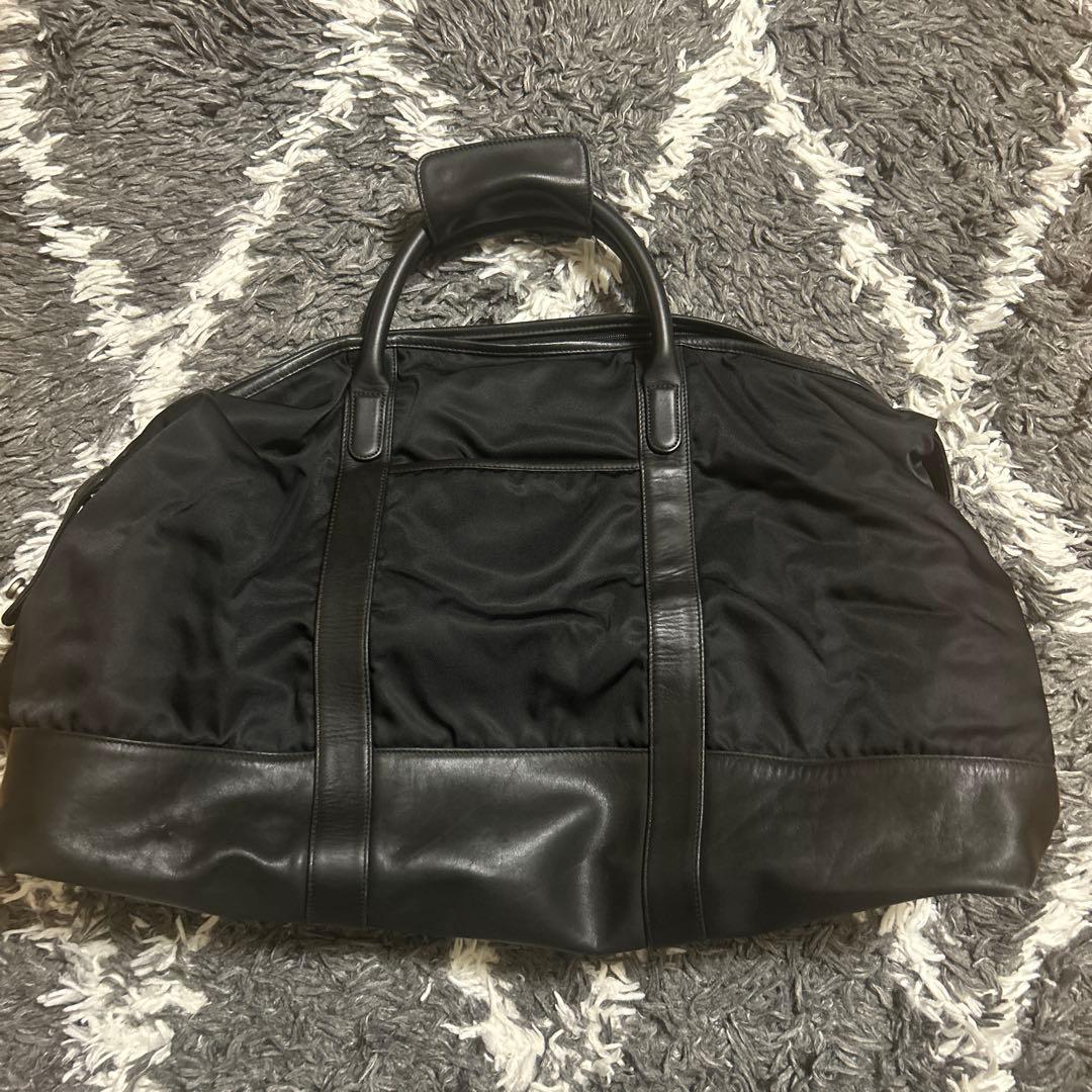 coach ボストンバッグ 黒 ナイロン レザー