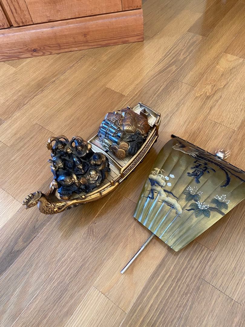 鳳凰　宝船 七福神の置物　高岡銅器　金運　開運　置物　縁起物　アンティーク