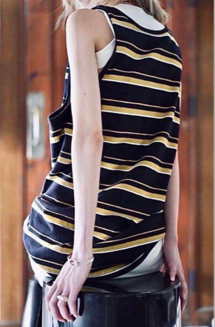 FUMIKA UCHIDA ボーダーオーバーサイズタンクトップ