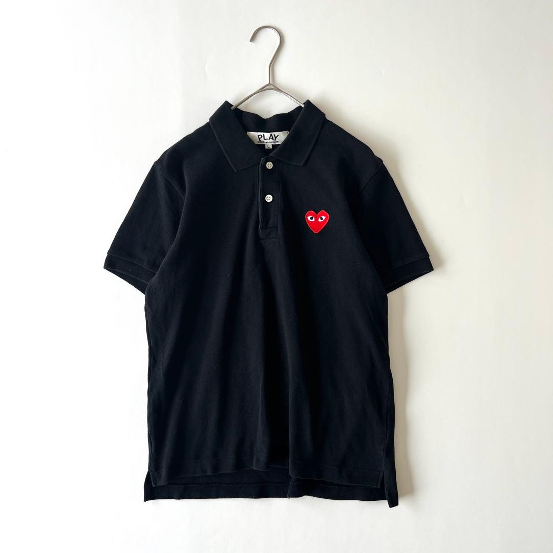 コムデギャルソン ポロシャツ ワンポイント 刺繍 ロゴ ハート