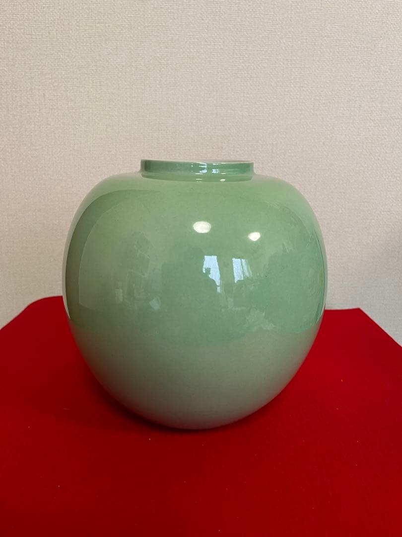 人間国宝 吉田美統 釉裏金彩 椿文 壷 共箱 共布 栞 Y32