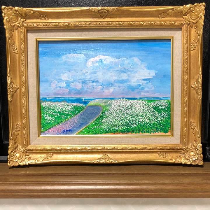 「ときめきの空……春の朝焼けと海」原画 本物 一点物 絵画 yoko