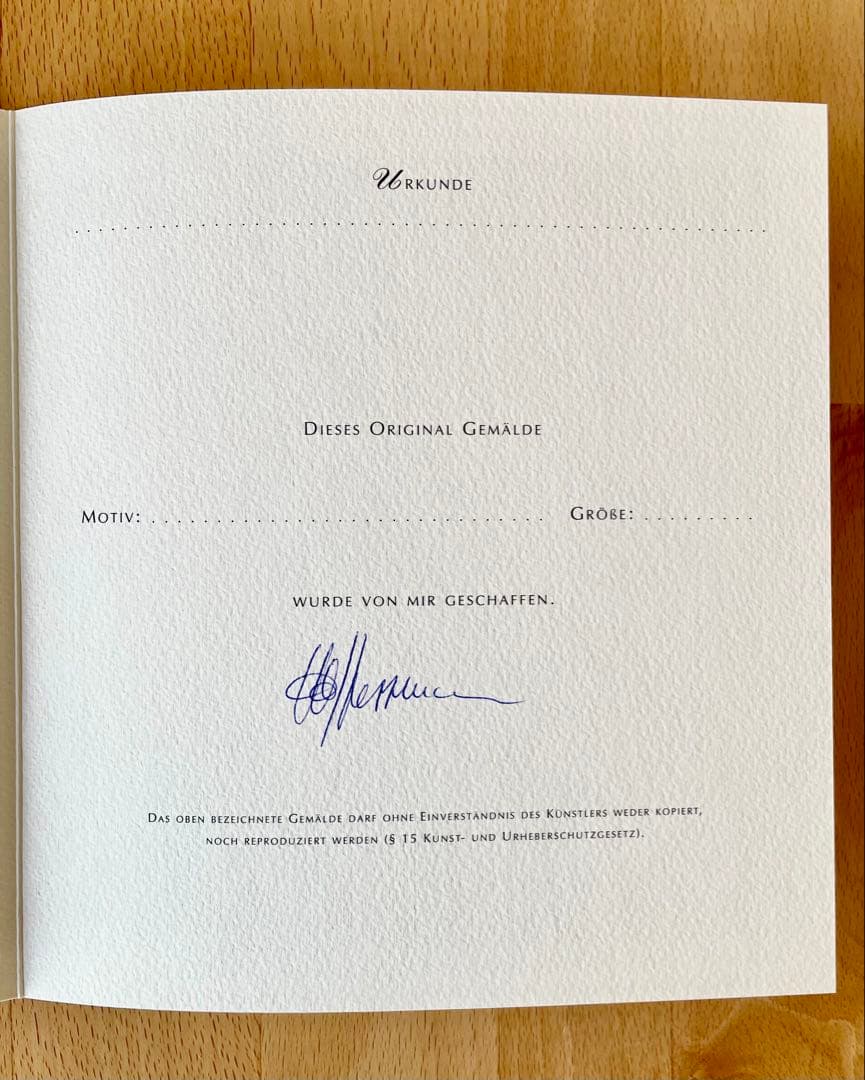 真作 油彩肉筆画　ウット・エルマン　『ひまわり畑のヴィラ』