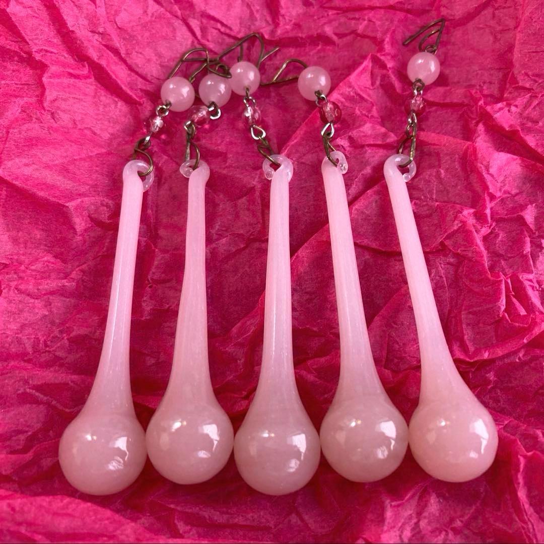 ミニシャンデリア　1920年　オパールセントフランス　アンティーク　シェード