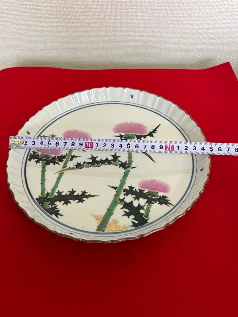 日本工芸会正会員 武腰潤 色絵 飾皿 管理K359 九谷焼 飾り皿