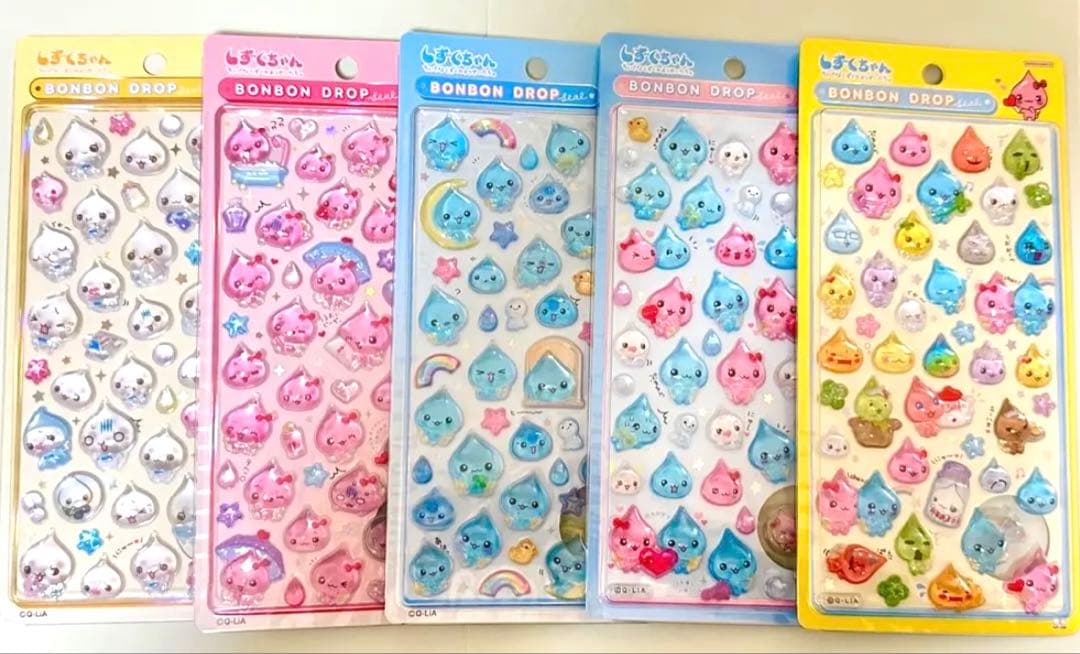 正規品！しずくちゃんボンボンドロップシール5種セット（通常サイズ）