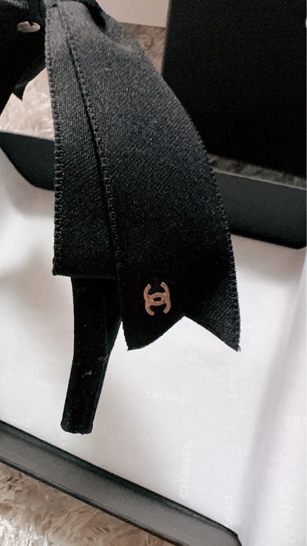 piroz★CHANEL(シャネル)☆美品 リボンカチューシャ ブラック