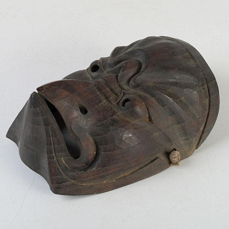 時代木彫面　能面　烏天狗　獣面　神楽面　M　9597