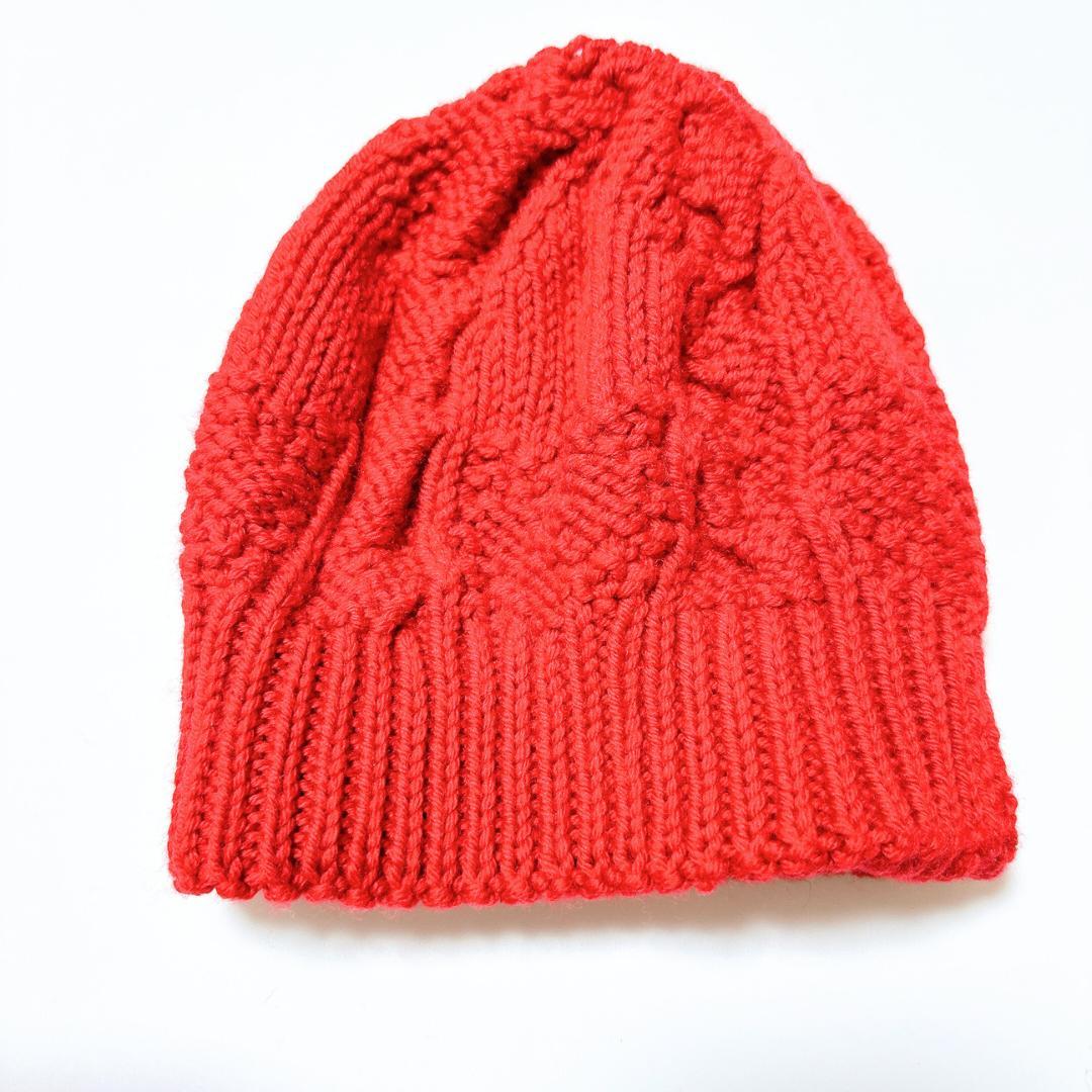 【美品】LOUIS VUITTON ニット帽 ニットキャップ 赤 ウール