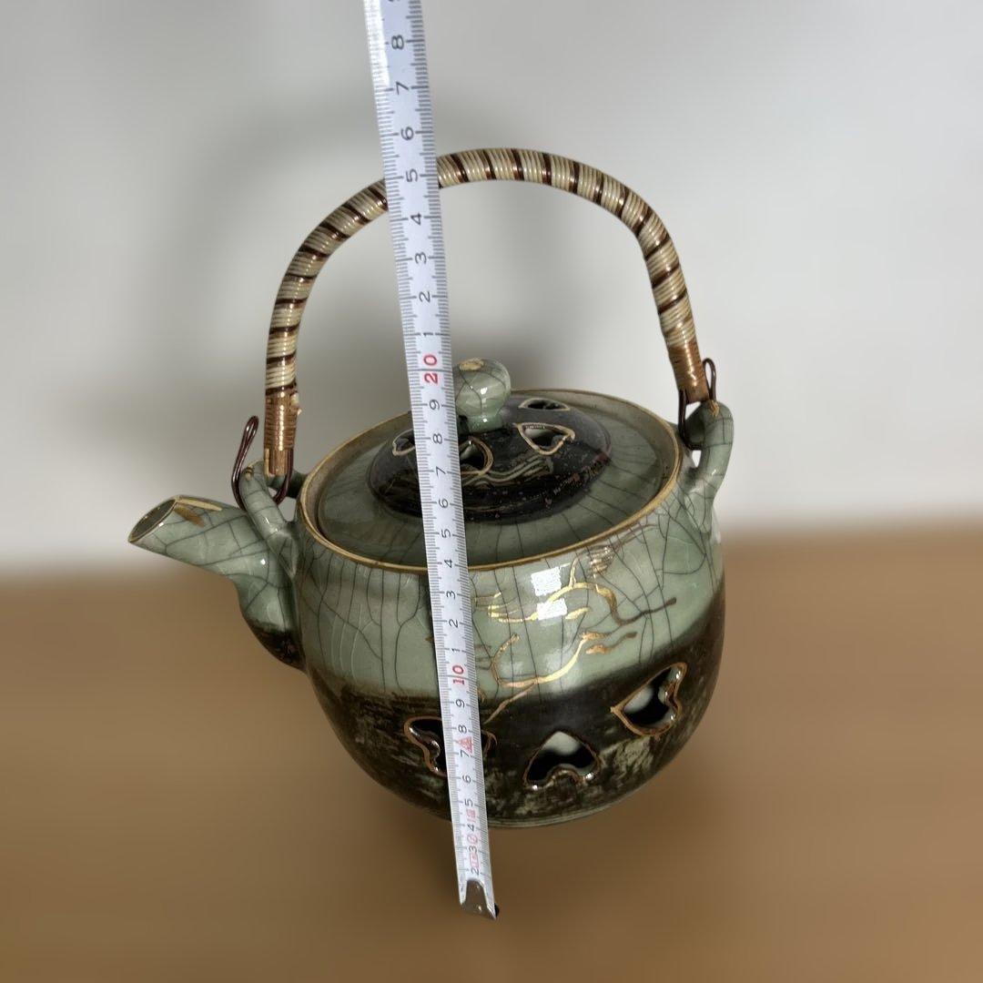 自宅保管品未使用　相馬焼 特大急須 双馬 金馬 美品