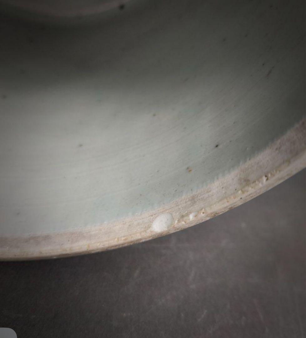 中國美術 古玩 双耳竹纹样壺 青華染付 水指し