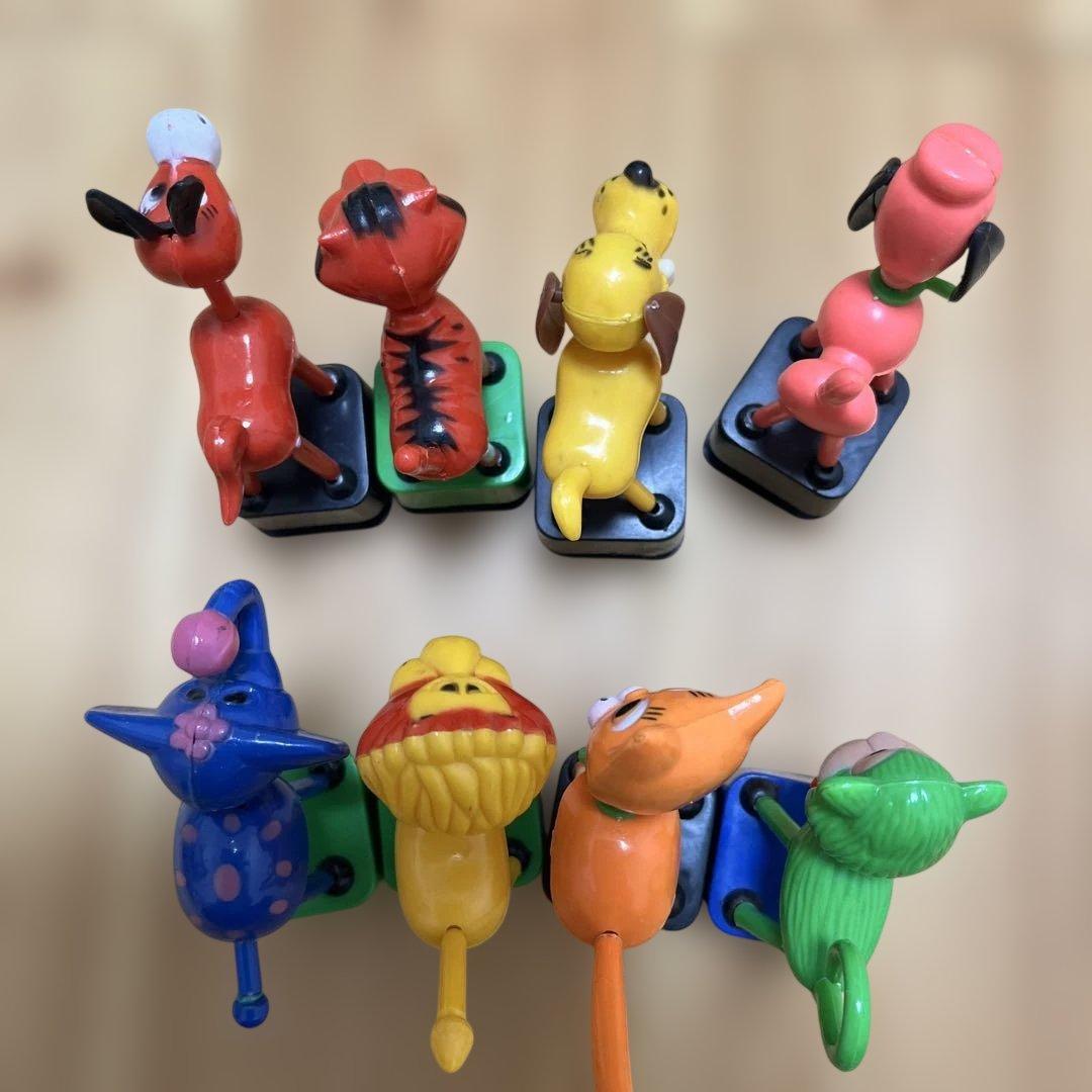 プッシュトイ　プッシュパペット　レトロ　8体セット