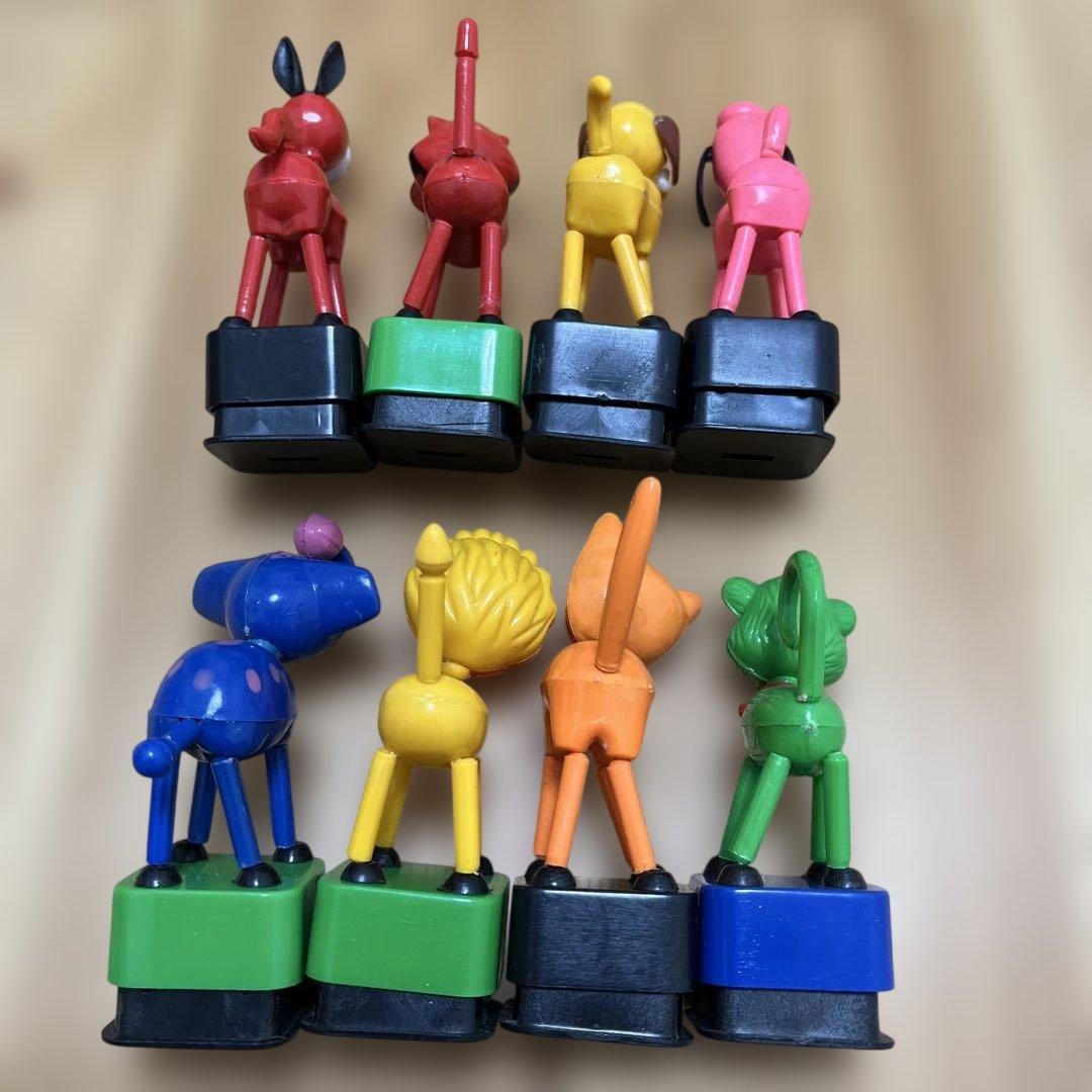 プッシュトイ　プッシュパペット　レトロ　8体セット