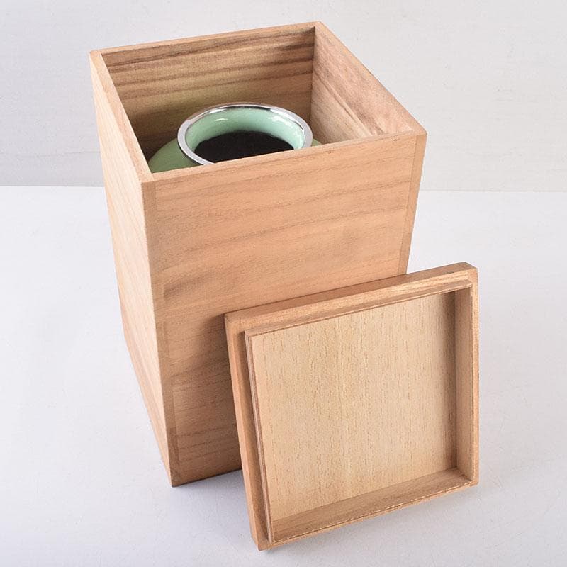 七宝焼　花文　花瓶　唐木台付　共箱　M　R8887H