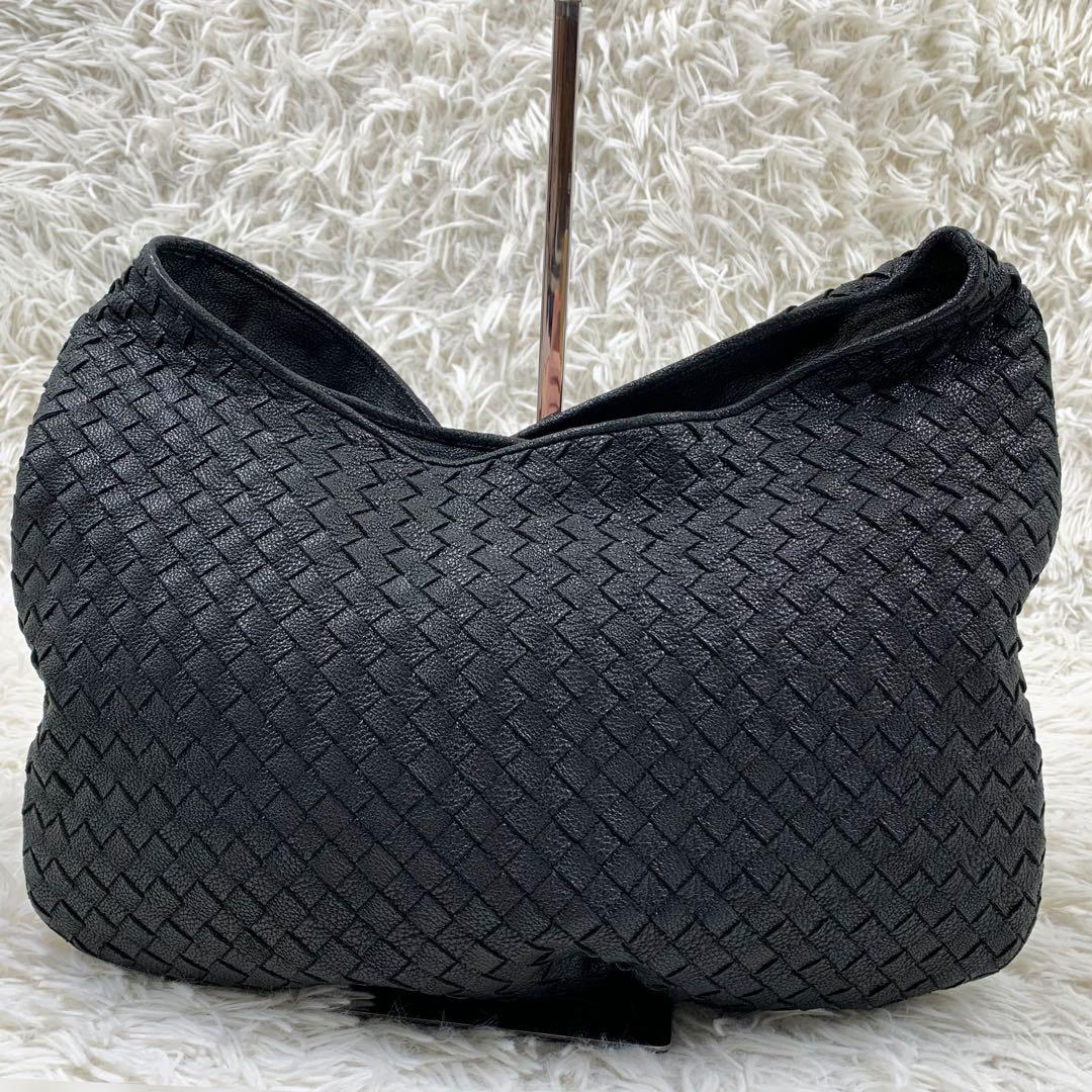 【✨極美品✨】ボッテガヴェネタ ホーボーバッグ イントレチャート ブラック