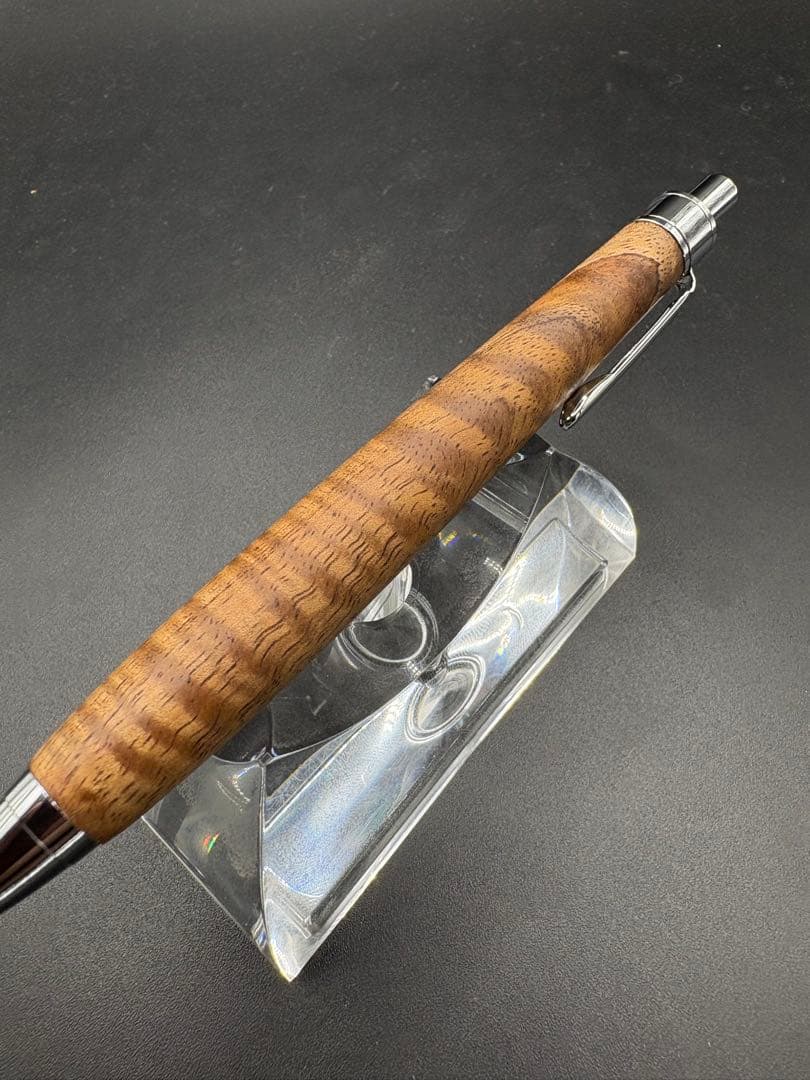 502極上　ハワイアンカーリーコア　ツートン　木軸シャーペン　ボールペン