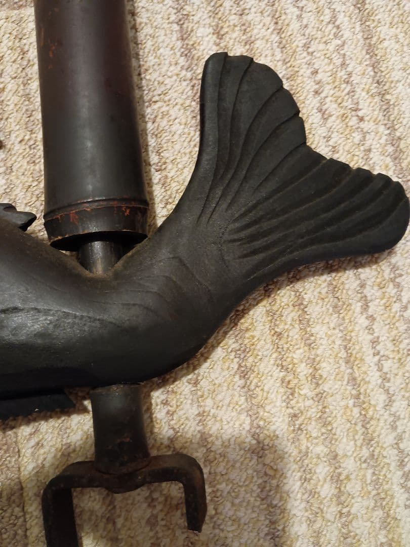 魚　鯛　縁起物　アンティーク古民家骨董囲炉裏吊 自在鉤 竹製 自在鍵 古道具