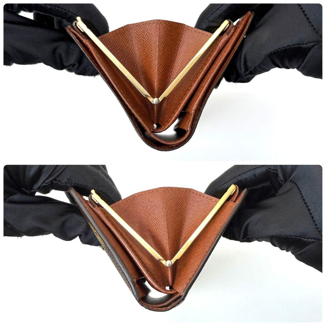 良品 ルイヴィトン モノグラム ポルトモネ ビエ ヴィエノワ がま口 財布 茶