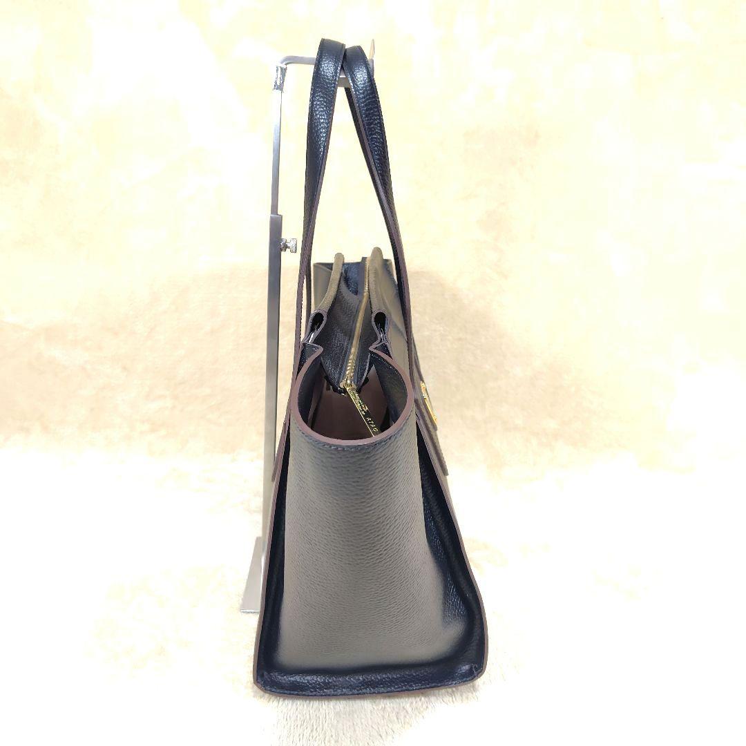 未使用級 ATAO ピッコラ バンドバッグ トートバッグ レザー ブラック ロゴ