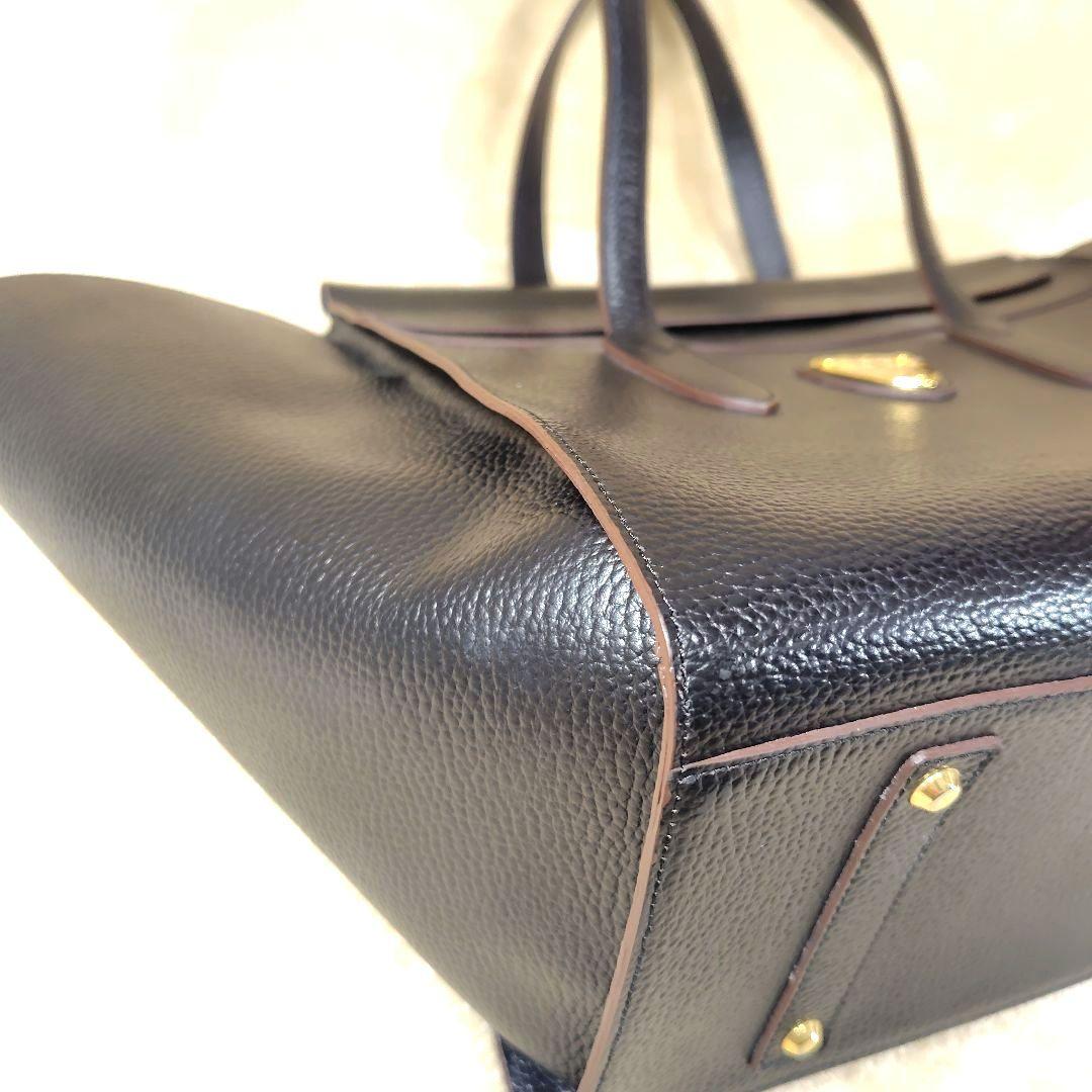 未使用級 ATAO ピッコラ バンドバッグ トートバッグ レザー ブラック ロゴ