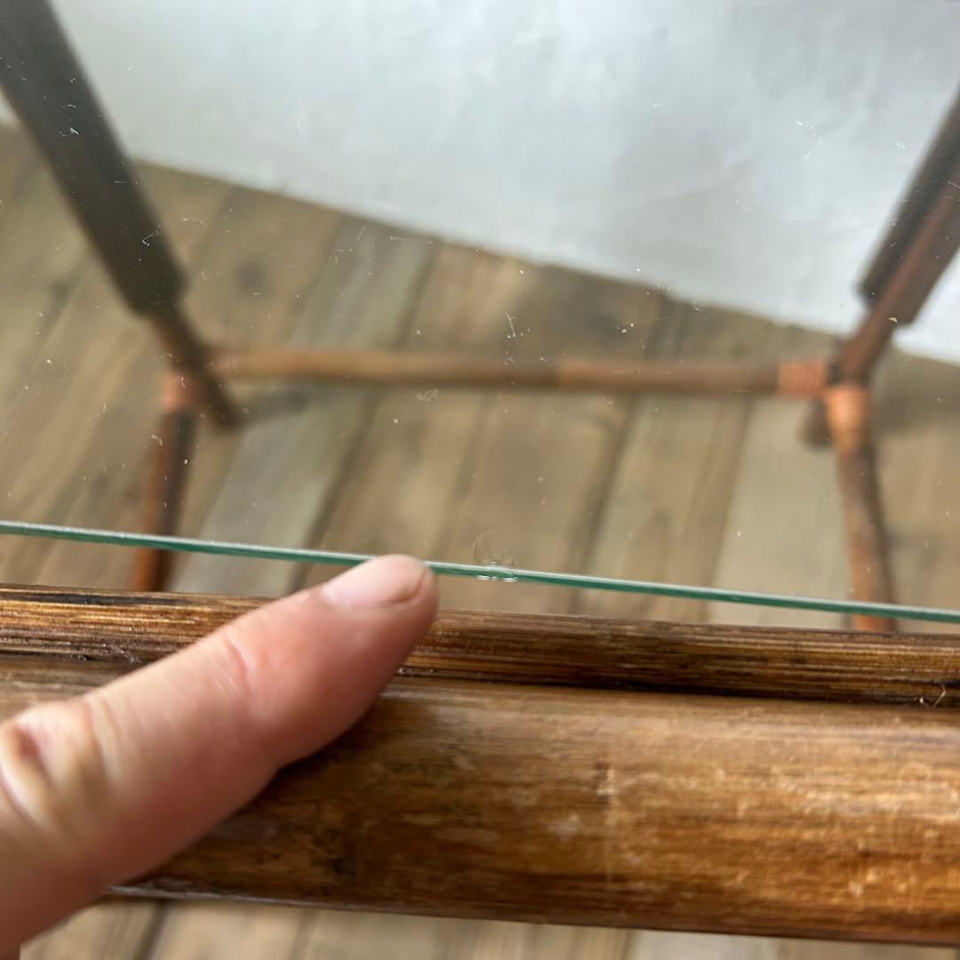 ラタン 籐 ミニテーブル & チェア の セット