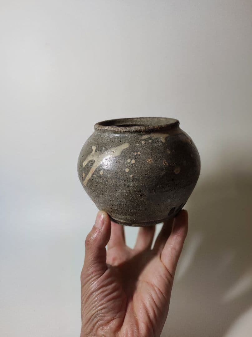 古丹波　白釉流しうるか壺