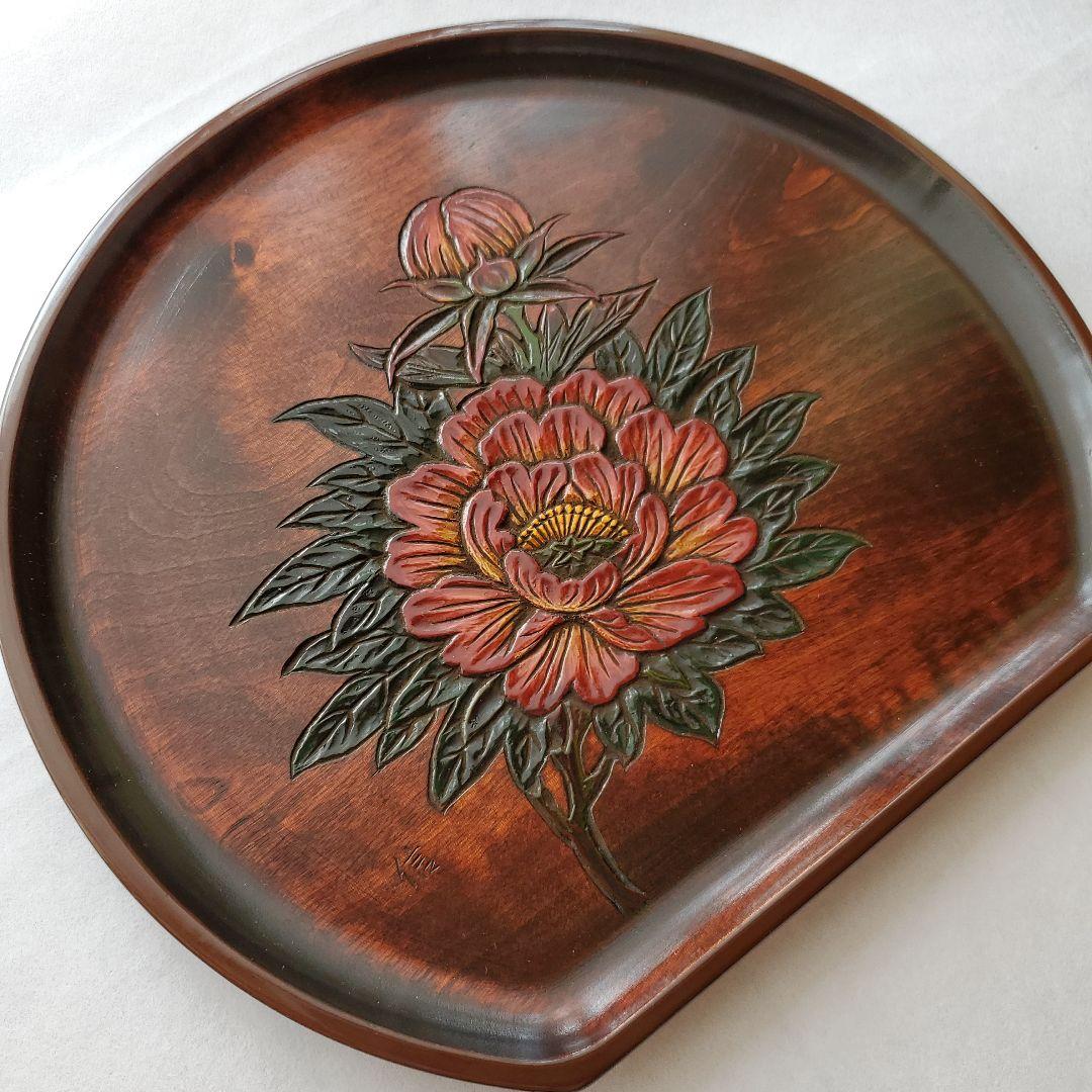 讃岐彫り漆器 半月盆5枚組