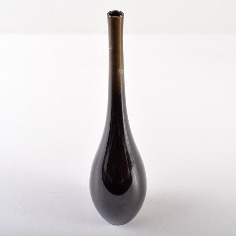 中川浄益造　唐銅　曽呂花入　表千家十三代即中斎極め箱　M　R8523