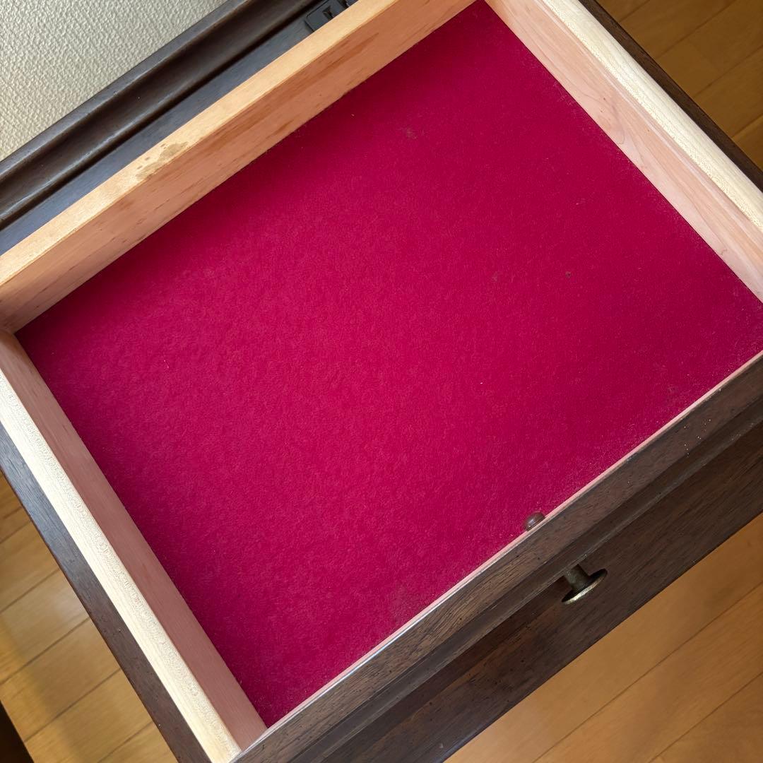 ダークブラウン引き出し付きサイドテーブル アンティーク家具