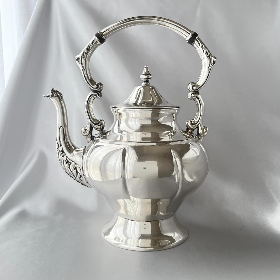 メロンフォルムのティーポット / ケトル【シルバープレート】
