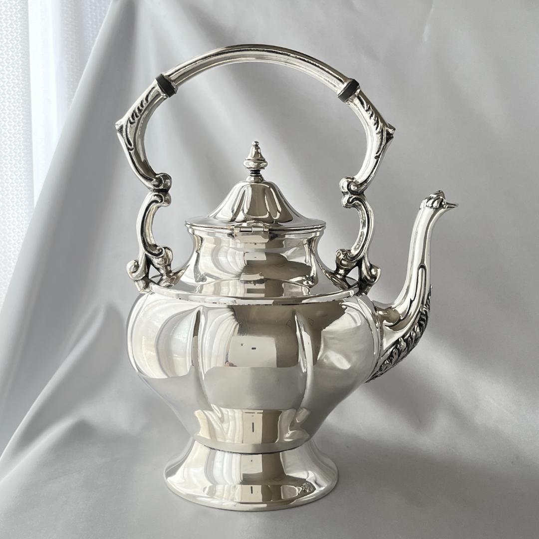 メロンフォルムのティーポット / ケトル【シルバープレート】