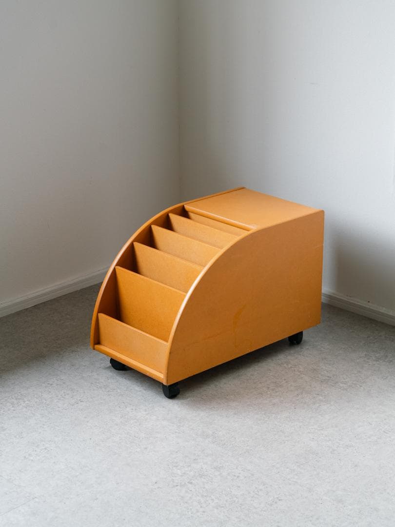 vintage キャスター マガジンラック 収納ワゴン サイドテーブル モダン