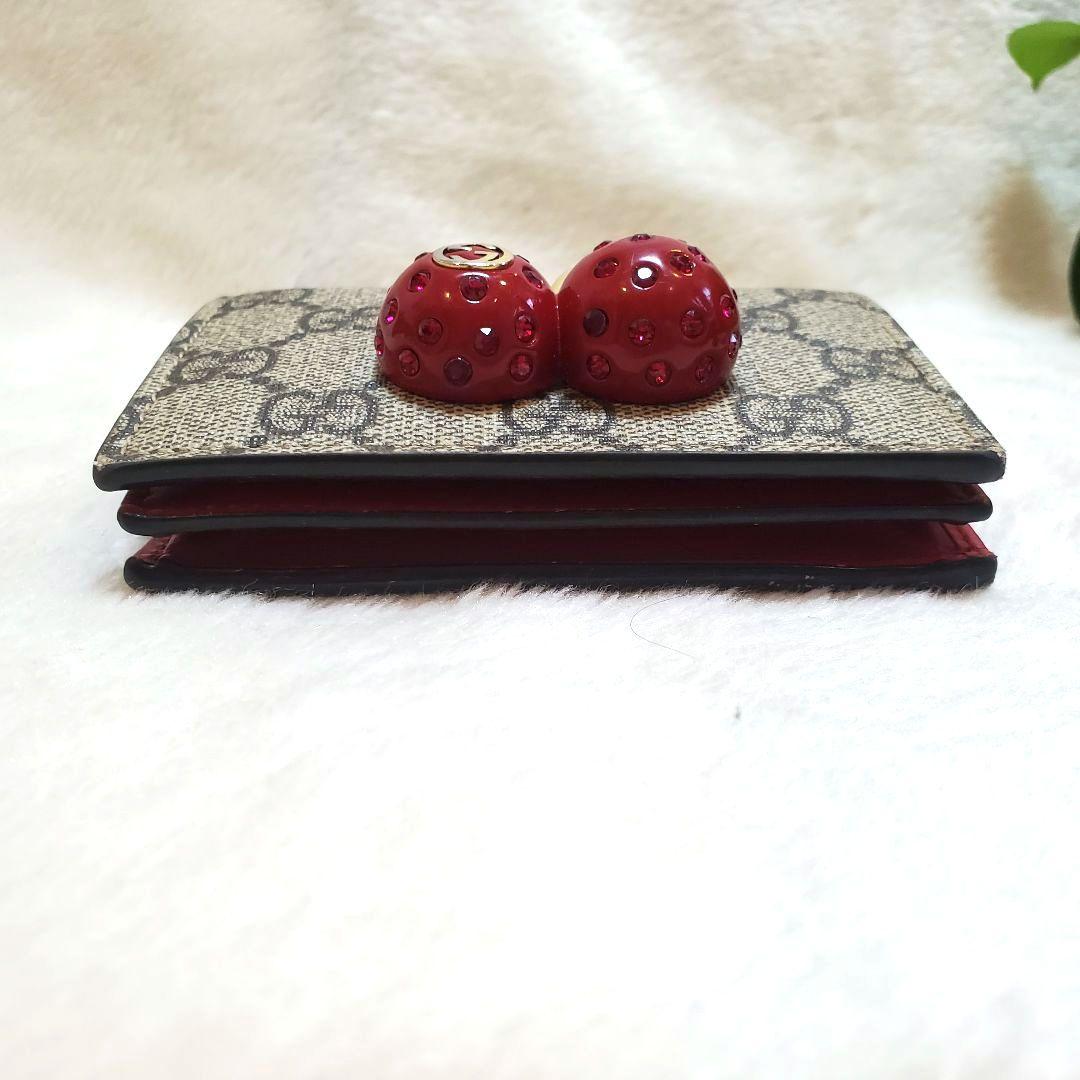 極美品 GUCCI　さくらんぼ　GGスプリーム　レザー　チェリー