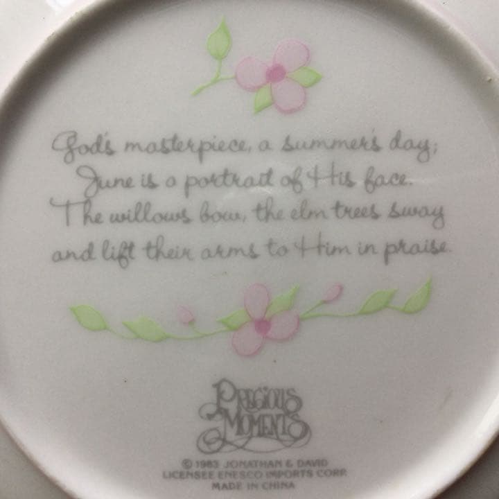 飾皿 米国 アンティークモール購入 陶磁器 アートプレート プレシャスモーメント