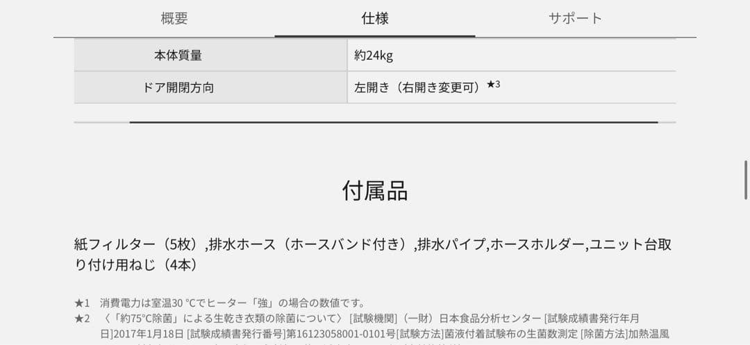 夜　Panasonic 除湿形電気衣類乾燥機