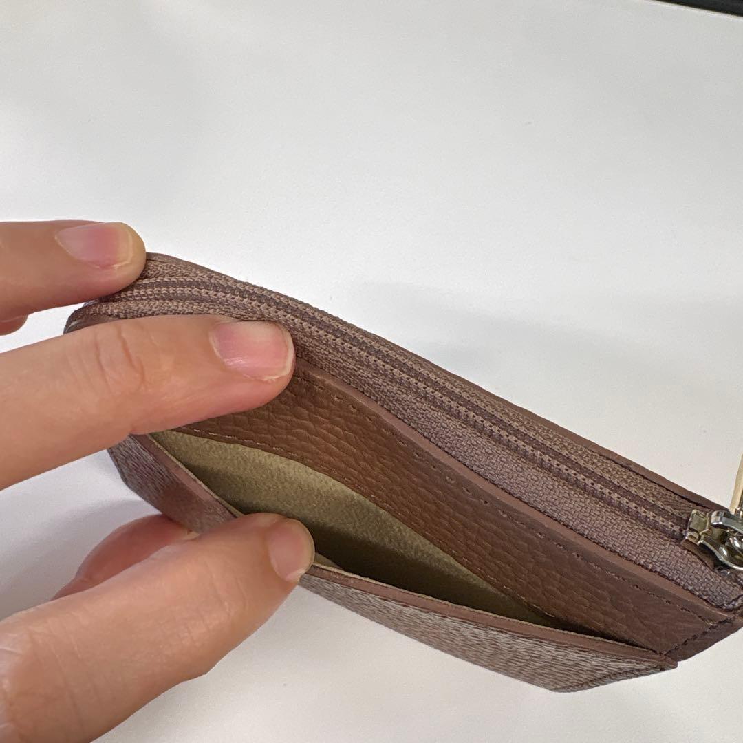 ATAO アタオ　ミリモ　折り財布　レザー　アーモンド