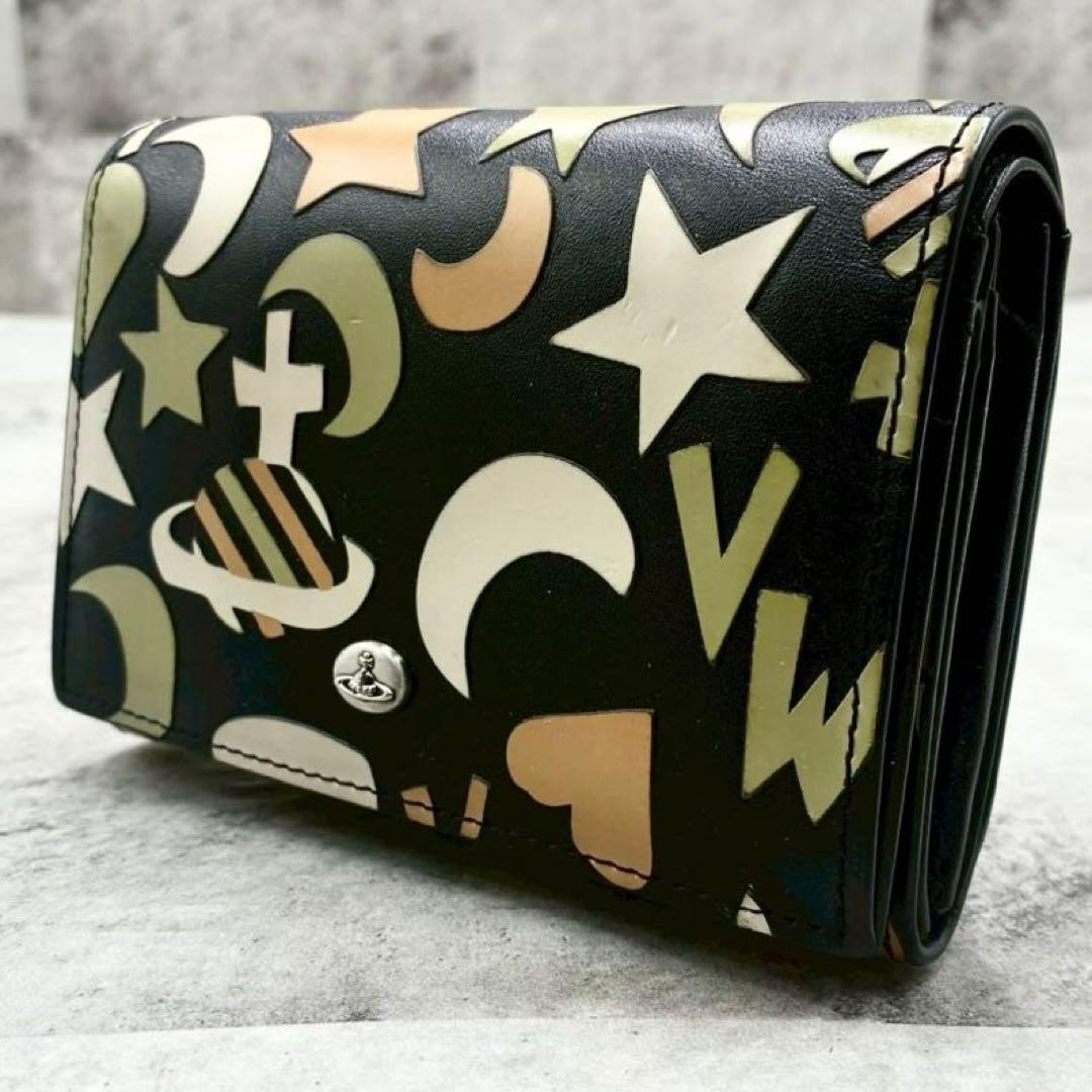 極美品 ヴィヴィアンウエストウッド 宇宙 オーブ コンパクトウォレット 折り財布